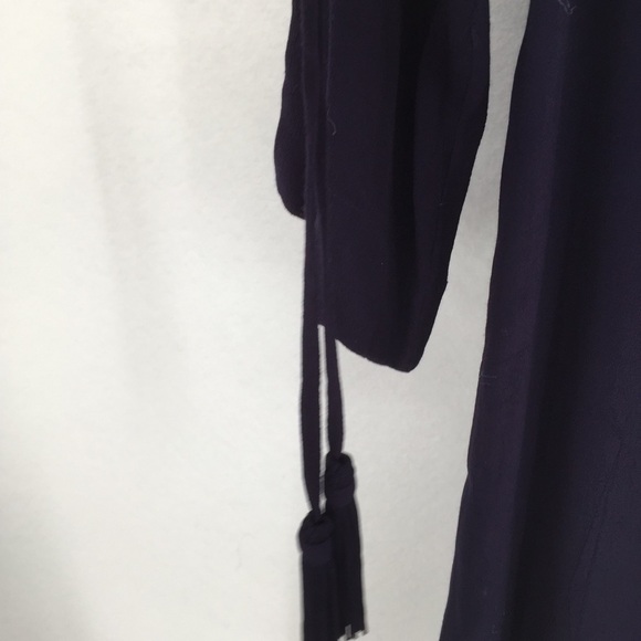 DVF Diane von Furstenberg Parlian midnight navy blue tie sheath dress new 4 - Picture 5 of 7